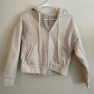 Light Tan Athleta Heavy Zip Up Sweatshirt